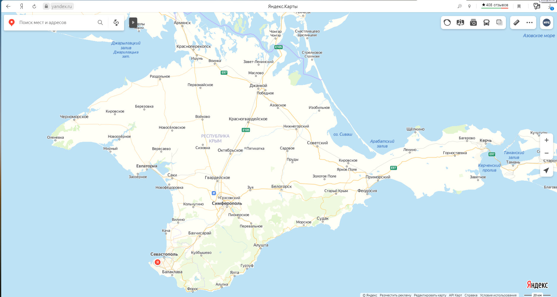Контурная карта севастополя